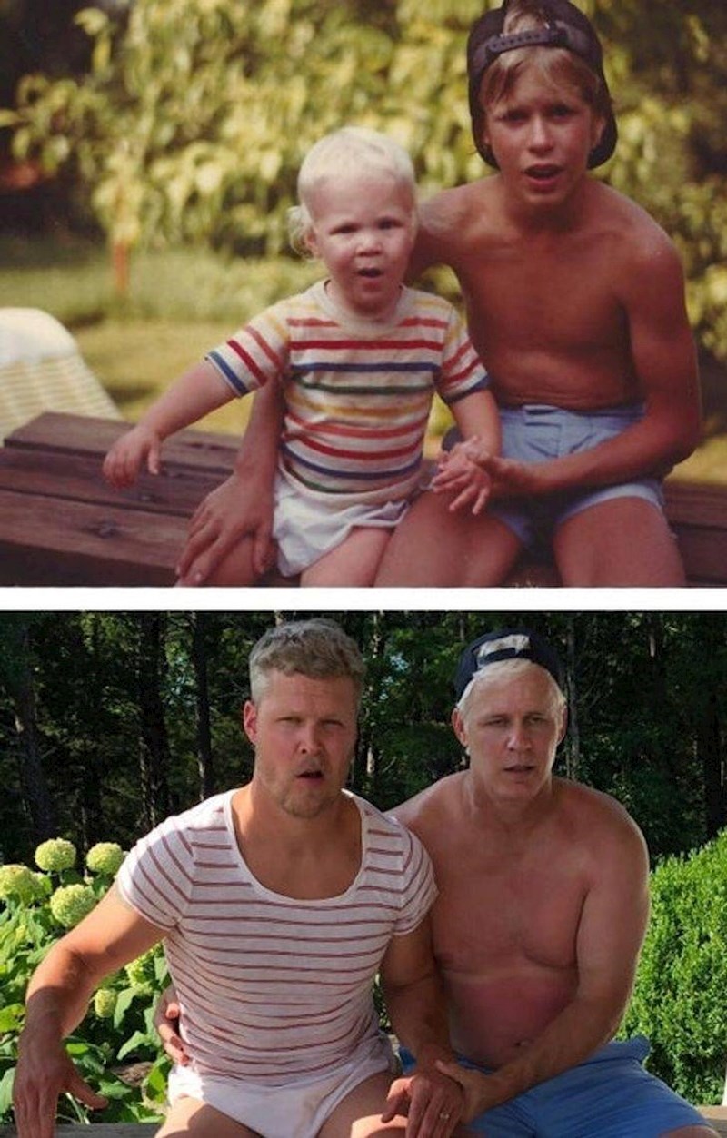 2. Rekreirali su fotku iz djetinjstva