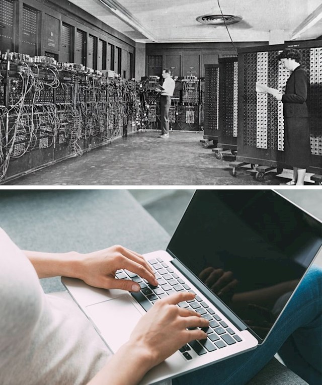 7. Prvi kompjuter na svijetu i suvremeni laptop
