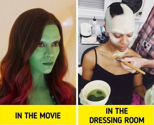 1. Zoe Saldana (Gamora) na snimanju Čuvara galaksije
