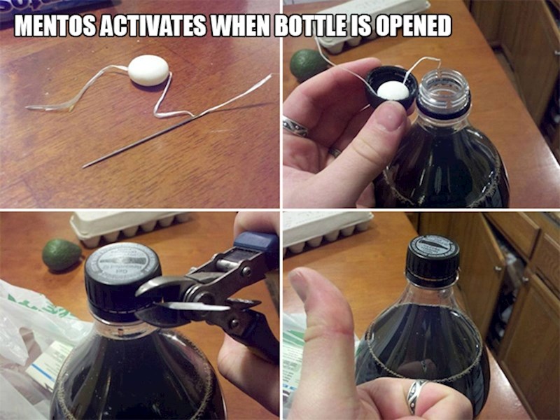 12. Mentos se aktivira kad netko otvori bocu.