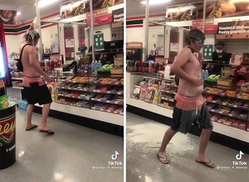 2. Prolio se mlijekom nasred dućana.