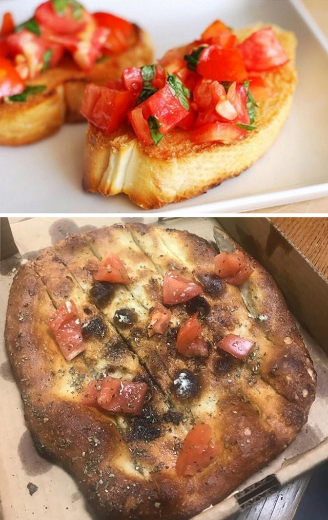 1. "Naručio sam ovakve bruschette. Ovo što je stiglo nije niti blizu."