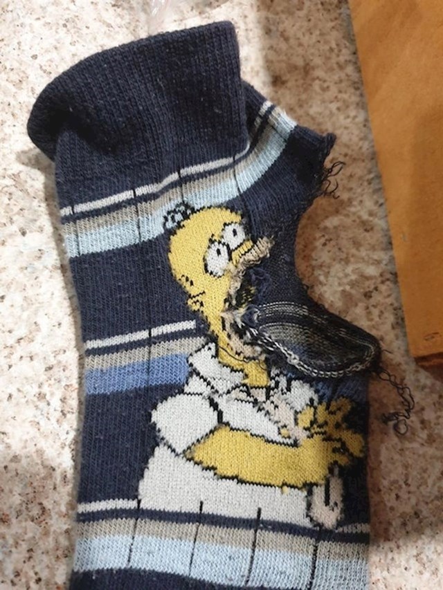 6. "Homer na čarapi izgleda kao da se snažno udario u nožni prst."