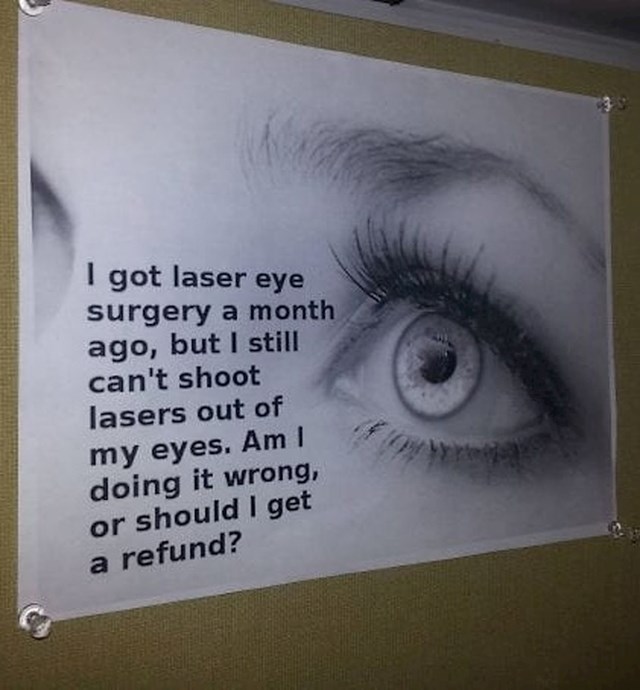 2. Poster u oftalmološkoj  ordinaciji.