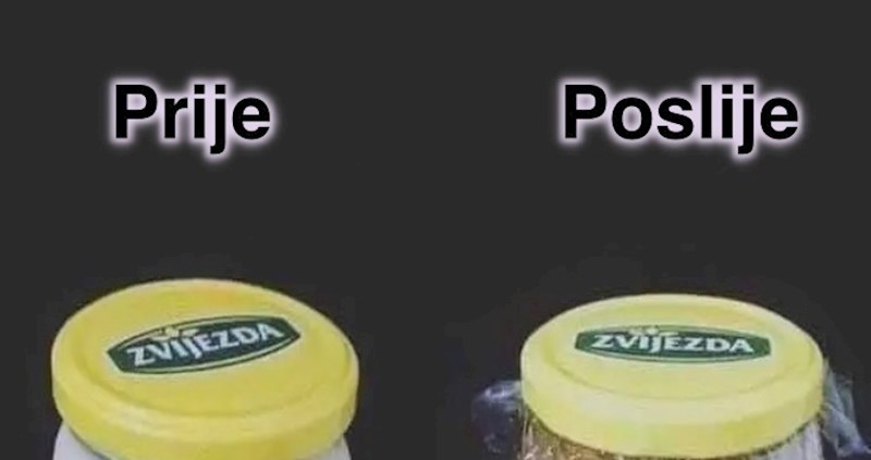 Fotka pokazuje kako na Balkanu izgleda tegla majoneze prije i nakon što se pojede, apsolutni je hit