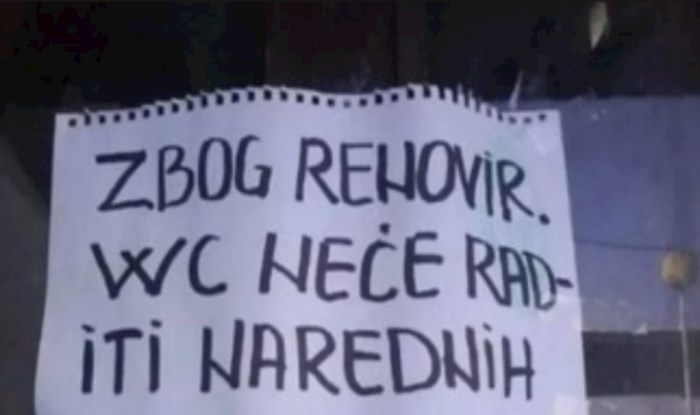 Bizarna obavijest na ulazu u lokal postala je hit na društvenim mrežama, odmah ćete vidjeti zašto