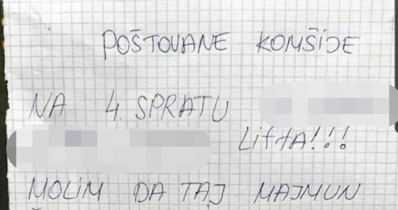 Ljutiti stanar s 4. kata ostavio je prijeteću poruku svim susjedima, pogledajte što ga je naljutilo
