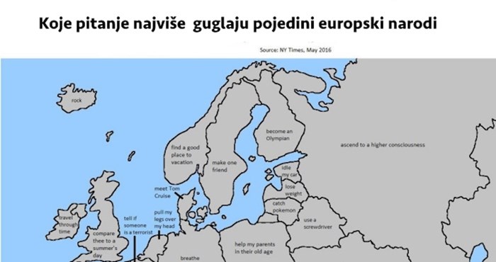 Internetom kruži mapa s pitanjima koja pojedini narodi najviše guglaju; evo što zanima Hrvate