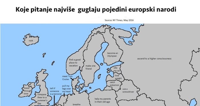 Internetom kruži mapa s pitanjima koja pojedini narodi najviše guglaju; evo što zanima Hrvate