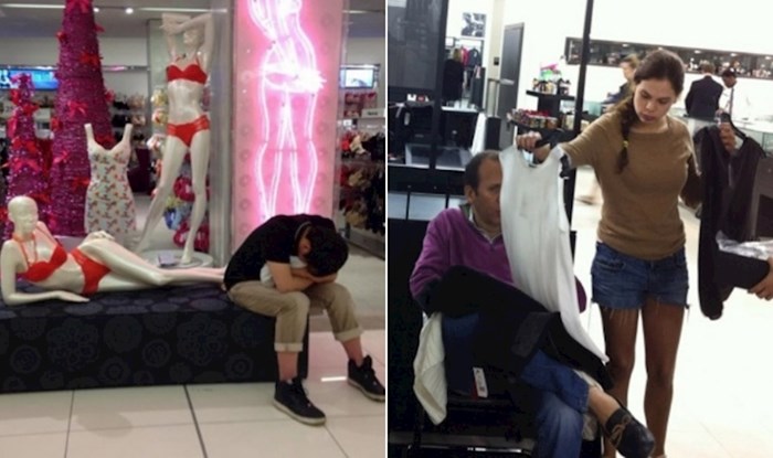 20+ fotki očajnih muškaraca koje su njihove žene natjerale da ih prate u shoppingu