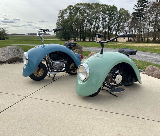 Brent Walter dizajnirao je posebne mopede koristeći blatobrane stare Bube.
