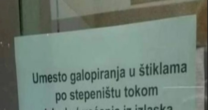 U hodniku zgrade osvanula je poruka za cure koje hodaju stepeništem u štiklama, odmah je postala hit