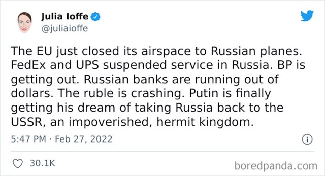 15. Europska unija zatvorila je svoj zračni prostor za ruske zrakoplove
