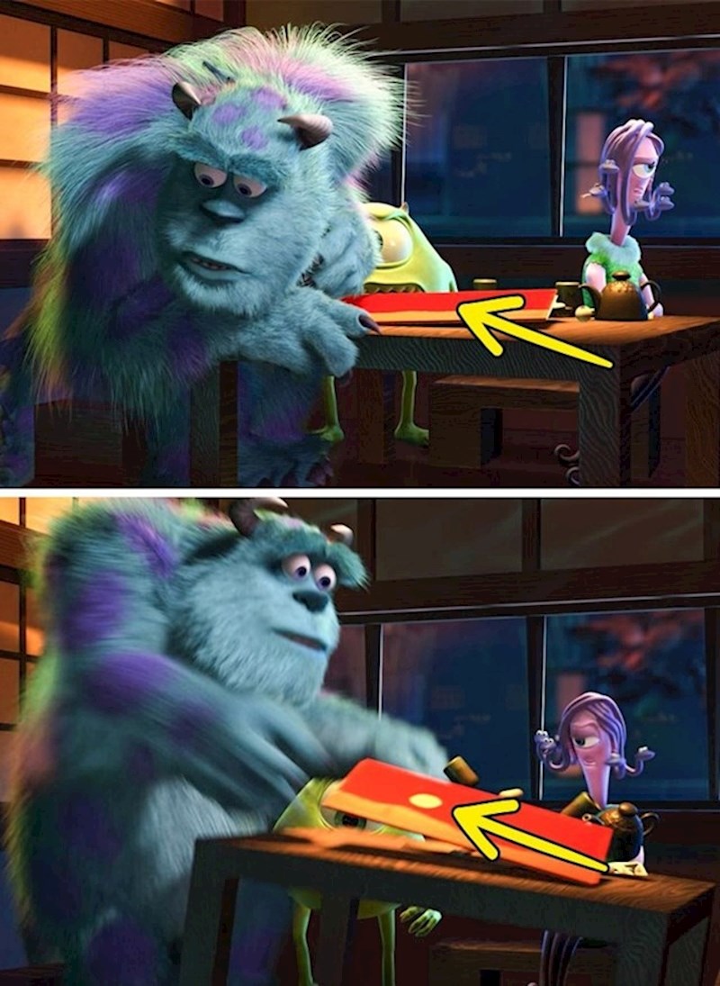 2. Čudovišta iz ormara: Jelovnik najprije nema žuti krug na prednjoj strani, a onda se odjednom pojavi.