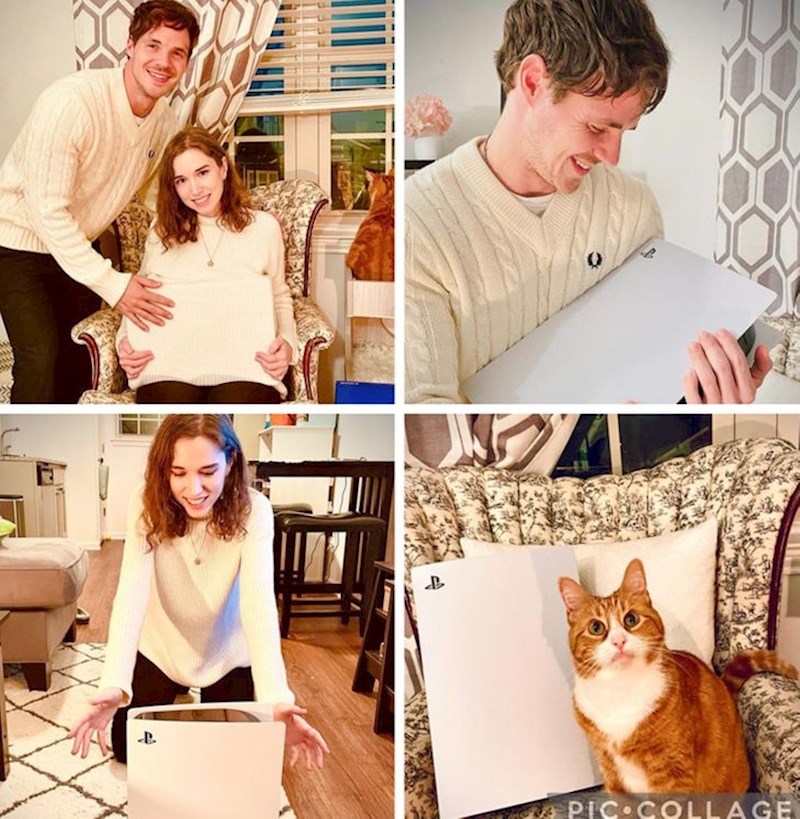 6. Cura i ja kupili smo PS5 i odlučili mu zaželjeti dobrodošlicu fotkama kao da je novorođenče.