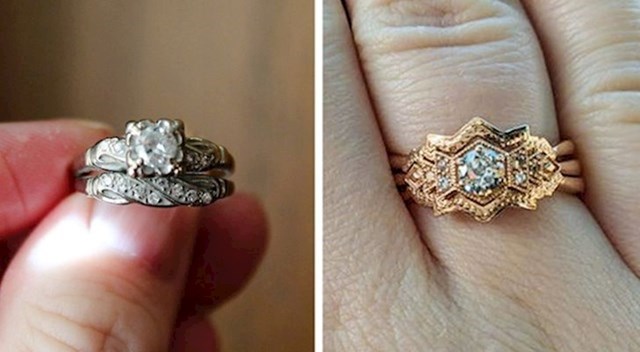 1. "Svekrva mi je poklonila zaručnički prsten svoje bake i rekla da ga uredim kako god želim."