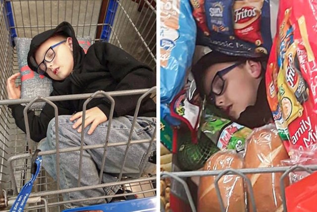 15. "Moj brat je zaspao u kolicima za kupovinu i mama ga nije htjela buditi."