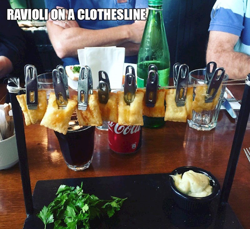 9. Ravioli koji visa sa štrika