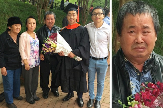 14. Njegov sin diplomirao je prvi u obitelji. Ne može zadržati suze radosnice.