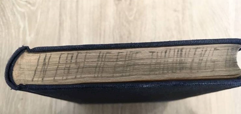 3. Ova bilježnica iz geometrije iz 1927. godine na kojoj piše "U slučaju požara, baciti u vatru".