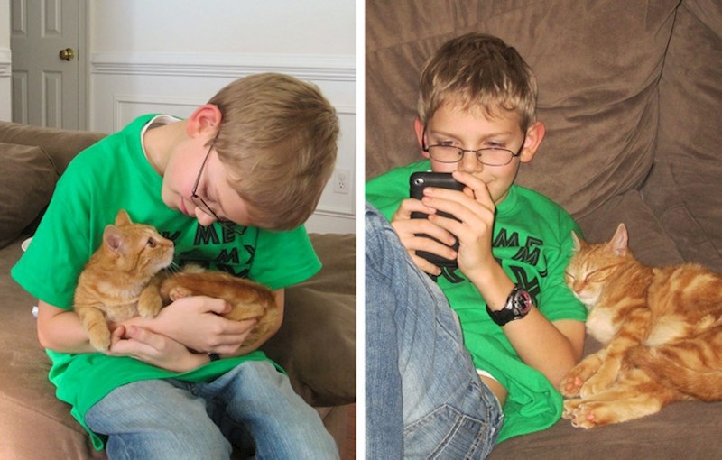 16. "Dopustili smo mu da udomi ovu macu iz skloništa u koju se zaljubio preko interneta."