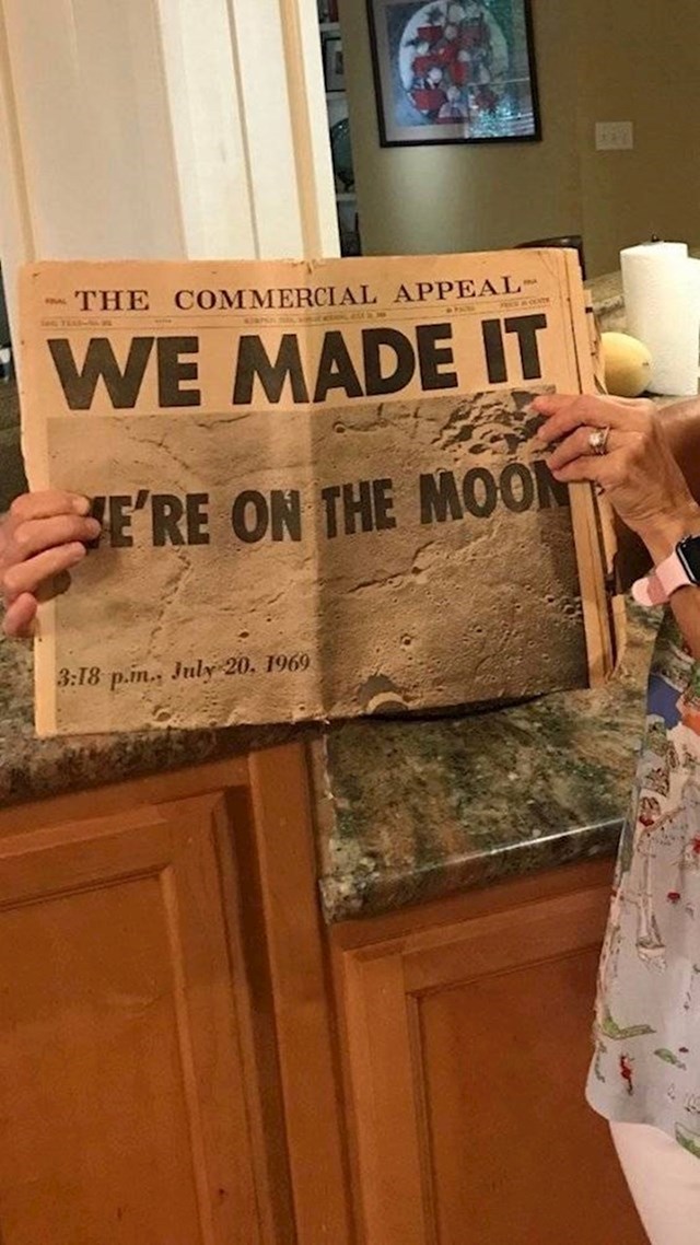 "Moja baka sačuvala je novine iz 1969. kad je čovjek sletio na Mjesec."