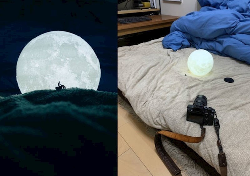 Zapravo se radi o lampi fotografiranoj pod poplunom.