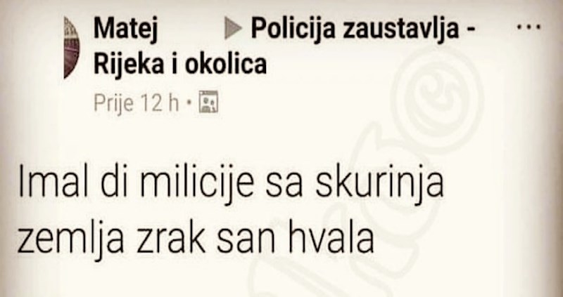 Pijani tip je provjeravao ima li policije na putu do kuće, pa se ujutro javio urnebesnim komentarom