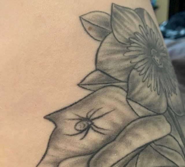6. "Tek naknadno sam primijetila da je tatoo artist koji me tetovirao pauku nacrtao 9, umjesto 8 nogu..."