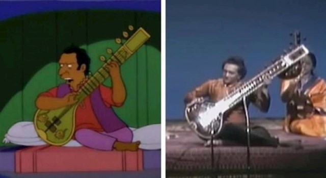 11. Ravi Shankar pojavljuje se u epizodi "Classic Krusty", podsjećajući na njegov nastup u emisiji "The Dick Cavett Show"