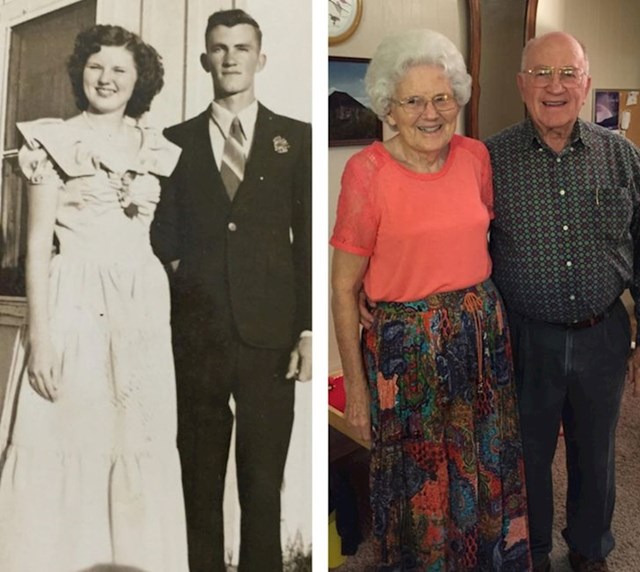 10. "Moji baka i djed na dan svojeg vjenčanja i 65 godina kasnije."