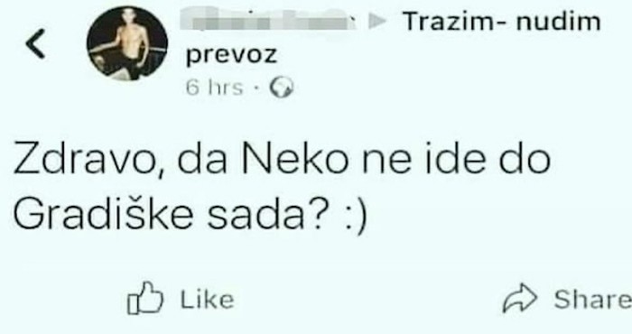 Tražio je prijevoz do Nove Gradiške, a dobio odgovor koji je nasmijao tisuće