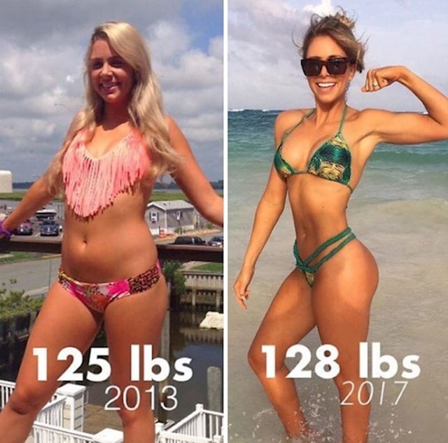 Lijevo ima 56 kilograma, a desno 58.