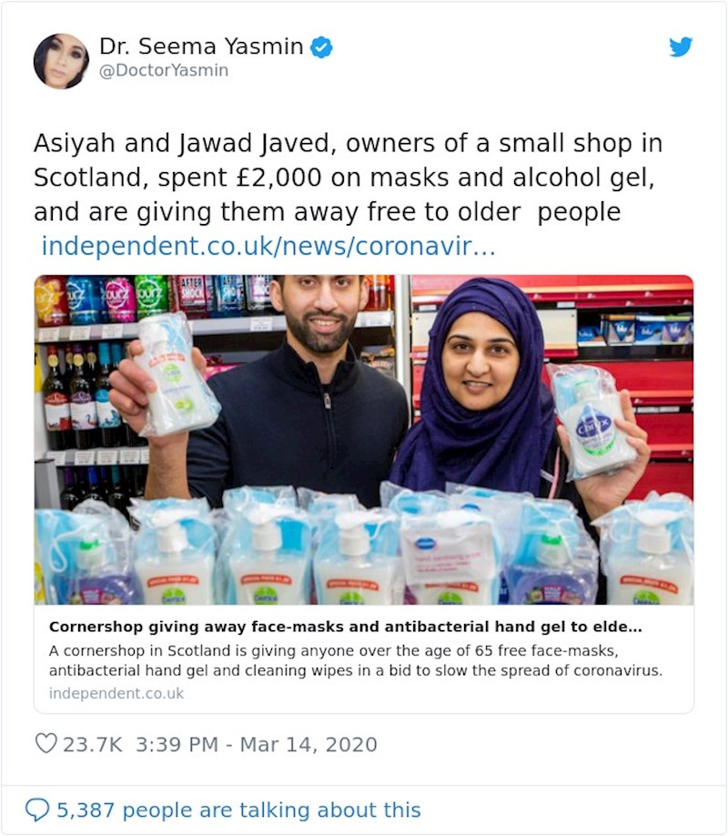 8. Vlasnici ovog dućana također besplatno dijele maske i dezinfekcijska sredstva svima starijima.