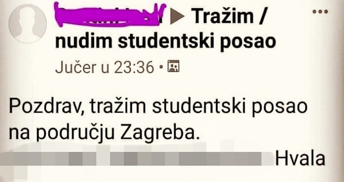 Morate vidjeti hit objavu studenta koji traži posao i pritom ne skriva svoje mane od budućeg šefa
