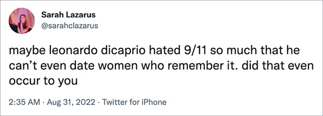 Možda DiCaprio toliko mrzi 11.9. da želi izlaziti samo s djevojkama koje se ne sjećaju te tragedije