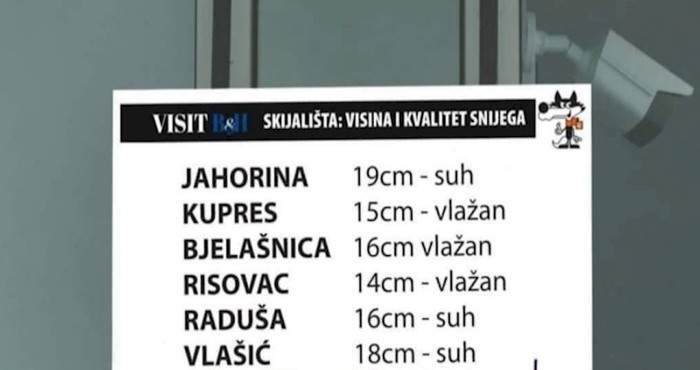 Morate vidjeti što je Mujo dopisao na tablu s podacima o visini i kvaliteti snijega u BiH