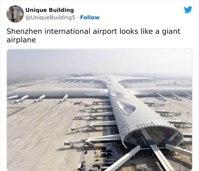 3. Zračna luka Shenzhen izgleda kao golemi avion