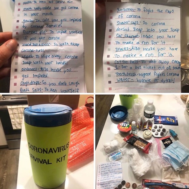 23. "Šef nam je darovao ovaj paket za preživljavanje Covida19."