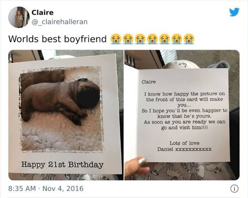 15. Oduvijek je htjela psa, a dečko joj je konačno ispunio želju!