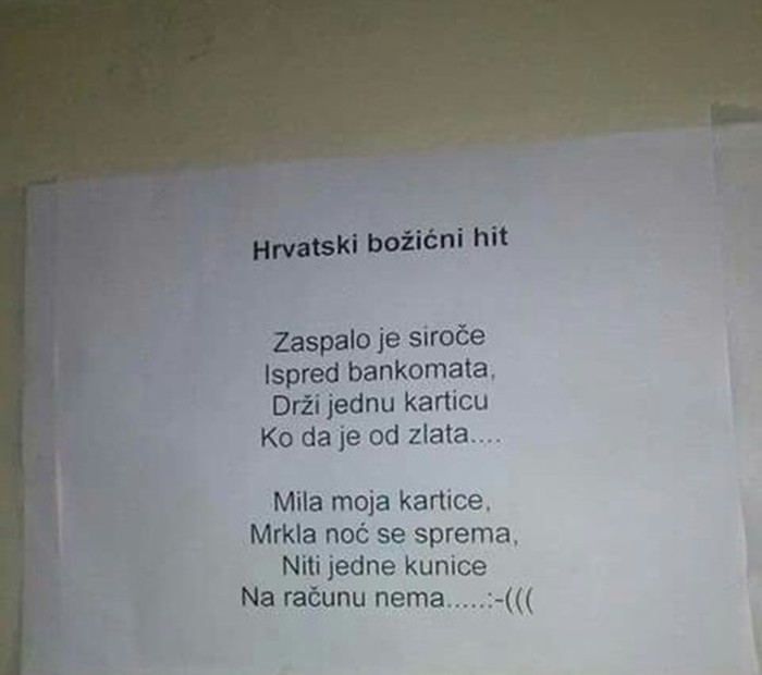 Prigodna predblagdanska oda bankomatu