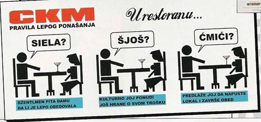 Pravila lijepog ponašanja u restoranu