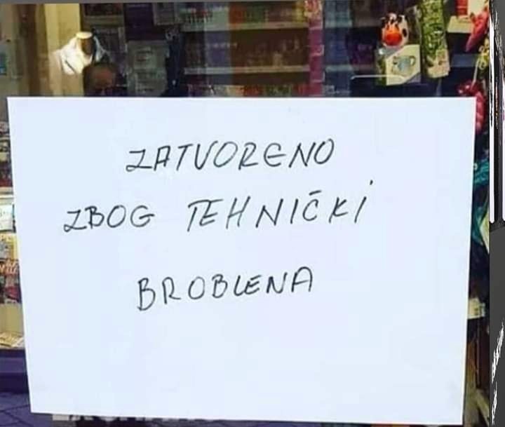 Kad prehlađen moraš napisati obavijest