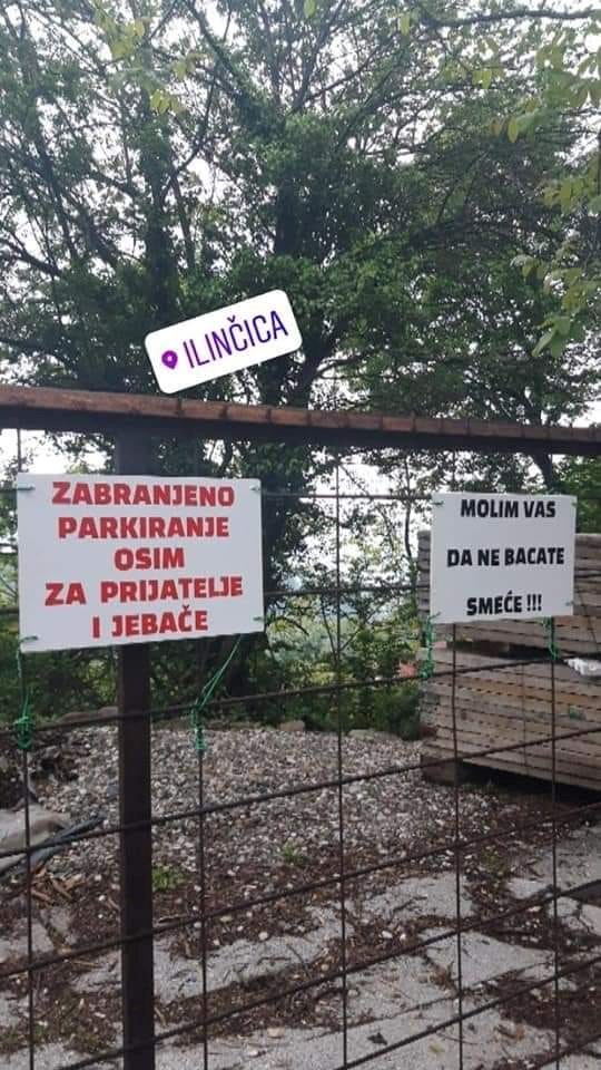 "Zabranjeno parkiranje osim za prijatelje i..."