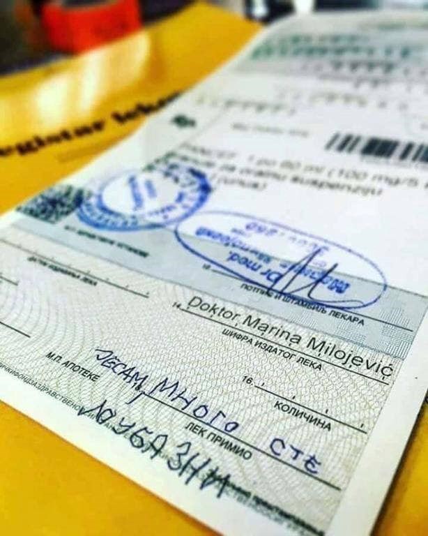 Pacijent pisao po receptu za lijek