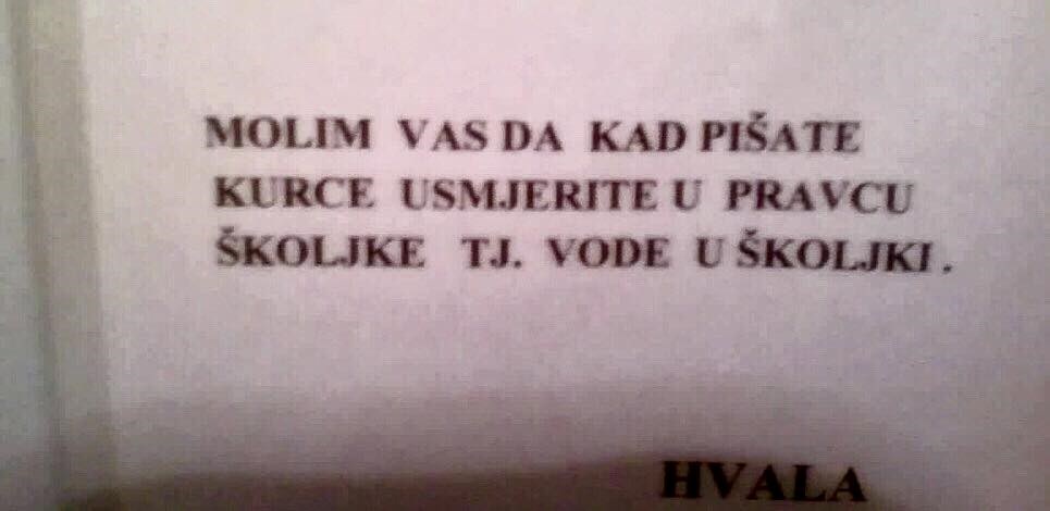 Pristojna zamolba u WC-u