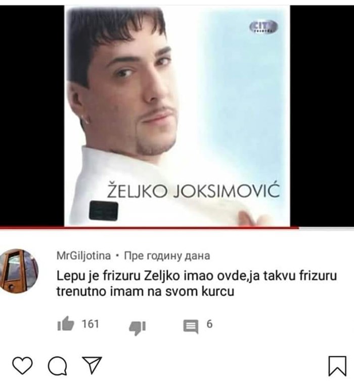 Komentar na frizuru Željka Joksimovića