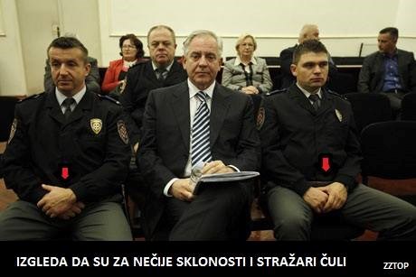 Sanader u sudnici, stražari u samoobrani