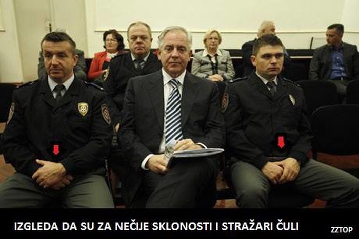 Sanader u sudnici, stražari u samoobrani