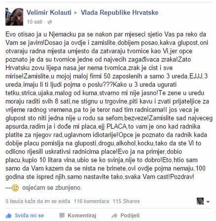 Ljubavno pismo hrvatskoj Vladi od "izdajice" iz Njemačke